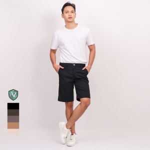 Celana Pendek Pria | Cowok Chino Hitam Shinos Casual Distro Bahan Stretch Premium