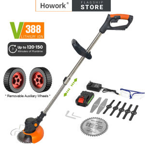 Ironhoof 388V 288V Mesin Potong Rumput Grass Cutter Machine Mesin Rumput Bateri Elektrik Lawn Mower Cordless Grass Trimmer Mesen Rumput Misin Pemotong Rumput