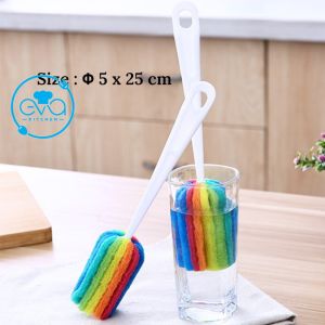 Cọ Rửa Ly Cốc Bình Sữa Cước Xốp 7 Màu Cầu Vòng Đa Năng