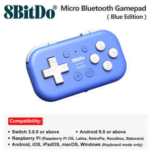 Original 8Bitdo Micro Mini Wireless Game Controller Pocket-sized Ultra-portable Bluetooth and Wired Gamepad for Switch Android and Raspberry Pi