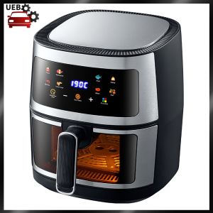 [Ueb Wholesale Mall] 5L Stainless Steel Smart Air Fryer Oven Timer & Temperature Control Large Capacity Household Air Fryer with Touch Screen for Kitchen Restaurant