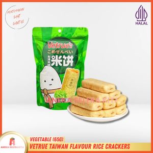 [snack time] Vetrue Taiwan Flavour Rice Crackers Rasa Salted Egg Yolk Cheese & Vegetable 65gr