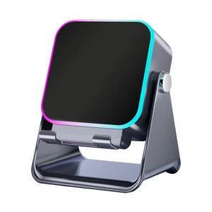 DAMONJ Auto-induction Wireless Induction Speaker Portable RGB Light Portable Phone Holder Colorful Ambient Light Adjustable Bluetooth Speaker Phone Stand Bedroom
