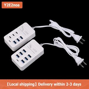 【Local shipping】 1 cái chúng tôi cắm 6 cổng Multiport USB sạc 35W PD TypeC điện thoại di động sạc nhanh tường sạc TypeC USB HUB Adapter
