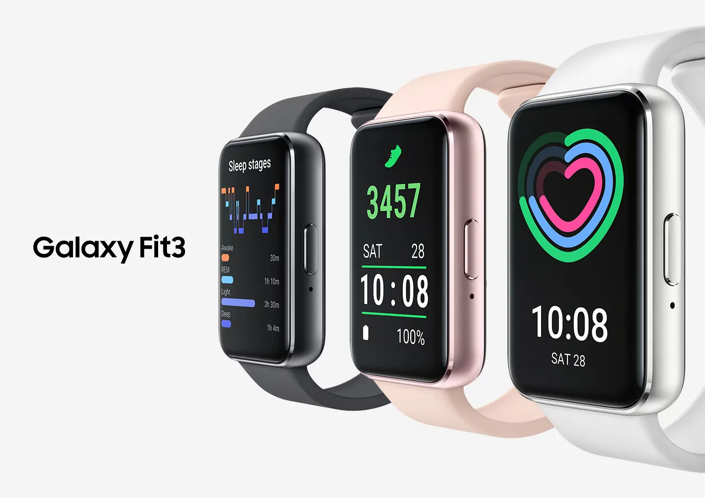 Samsung Smart Watch Galaxy Fit3 สมาร์ทวอทช์ ระบบบลูทูธ 40mm สี Pink Gold สี Gray สี Silver