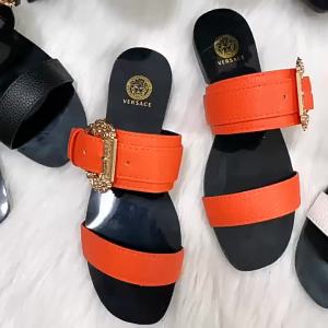 [Free Shipping] Hot-selling new style womens flip-flops with gemstone bead floral design flat-soled beach sandals for outdoor wear