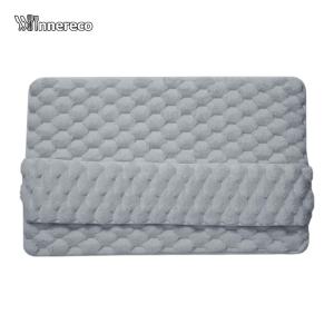 Absorbent Soft Bathroom Mat Non Slip Rug for Home Hotel and Spa in Stylish Dark Blue and White