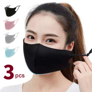 Teabelle 3 PCS Ice Silk Washable Anti Dust Filter for Mouth Adults Sun protection and dust protection facemask