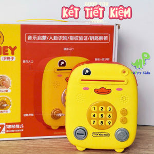 Đồ chơi két tiết kiệm hình vịt con ngộ nghĩnh kèm chìa khóa và âm thanh đáng yêu
