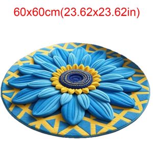 SEMATTI Hình dạng đặc biệt Thảm hoa hướng dương Không trượt Mềm mại Thảm hoa Di động Thấm hút Miếng đệm cửa cho bàn trà phòng khách bên giường