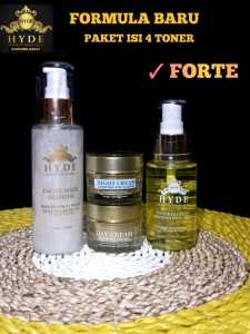 Hyde Beauty Skincare 1 Paket Glowing isi 3 4 5 ( Facial Wash  Day Cream  Night Cream  Toner  Serum Lemon / Sakura ) Free Pouch Hyde Beauty Skincare