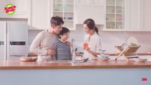 3M Scotch Brite Orange Scrub Dots Non Scratch Scrub Sponge Superior Hygiene Easy Rinse Anti Bacterial Dish Washing