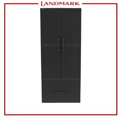 Megabox Boho Series Rattan Wardrobe Cabinet with 2 Drawer 72.40 x 46.36 x 172cm (MG-186-RT) - Dark Brown