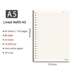 A5/B5 Notebook Reillable Loose Leaf Binder Cover Detachable Translucent PVC Ring Binder Protector Cover Thickened 60 sheets Notebook Refill