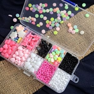 Set Box Manik Manik Aesthetic - 1 Set Manik Manik Untuk Bikin Gelang/ Kalung - Set Mote 1 Box