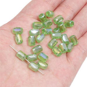 6x8mm Glass Colored Faceted Rectangular Beads for DIY Jewelry Making Bracelets Necklace Crafts Accessories