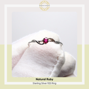 Natural Ruby Sterling Silver 925 Ring Cincin Perak Delima Asli Original
