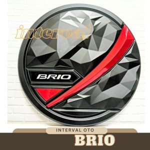 Tank Cover Tutup Tangki Bensin Mobil Brio 2012-2022 Hitam Lis Merah