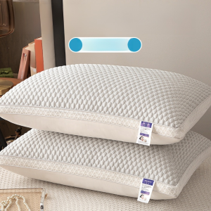 หมอนรองคอผ้าไหมน้ำแข็งเย็นในฤดูร้อน ถั่วแดงคู่ผู้ใหญ่