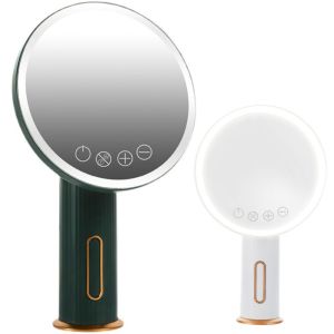 JUSTODO 3 LED Colors Vanity Mirror with Lights Rechargeable Touch Screen Makeup Mirror  Brightness Adjustable Beauty Mirror​