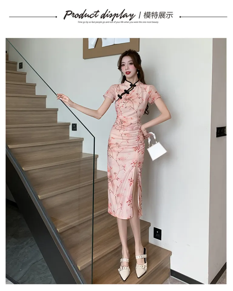 High-end cheongsam dress 2023 autumn new sexy young style