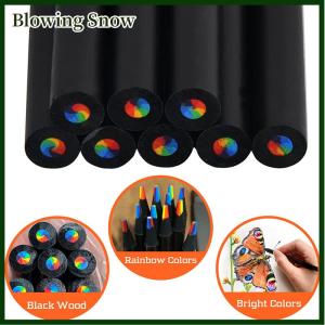 Blowing 1Pc 7 Colors Gradient Rainbow Pencils Jumbo-Colored Pencils Multicolored Pencils for Art Drawing Coloring Sketching