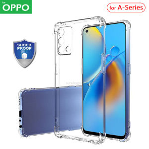Oppo A38 A54 | A57 A58 | A74 | A77 | A77s | A95 | A79 5G A92 Transparent Shockproof Airbag Thicker TPU Case Back Cover