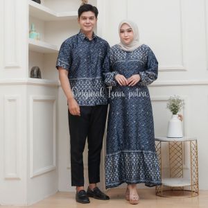 Batik Couple Pasangan Sarimbit Keluarga Suami Istri Kekinian 2024 Termurah Kemeja Dan Gamis