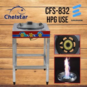 CHELSTAR CFS-832 High Pressure Cast Iron Gas Stove Stainless Steel Body Commercial Use