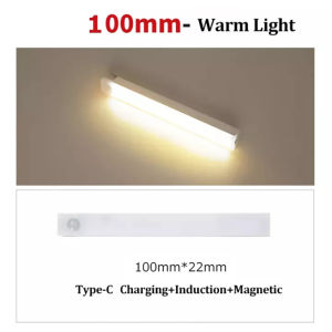 Vimite 20/30/50cm LED đèn ngủ Motion Sensor thanh đèn USB Rechargeable Cabinet Lights đèn tủ quần áo for đèn phòng ngủ Kitchen Room Bedside Corridor Home Desk Lights Wireless Wall Lights Bathroom White Warm Light đèn