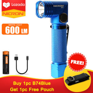 NICRON Flashlight B74(BlackBlue Red)700 Lumens 90 Degree Pocket Flashlight Rechargeable IP65 Waterproof 5 Modes for Camping Outdoor Hiking Car Repairing