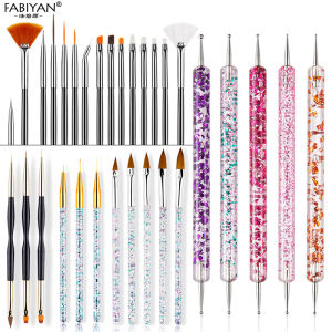 Nail Art Brush Set Nail Dotting Tools UV Gel Polish Painting Drawing Flower Liner Brushes Pen Manicure Kit