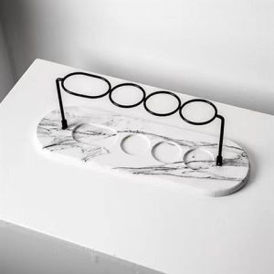 Elegant Marble-Look Diatomite Toothbrush Stand – Fast Drying Water-Absorbent Base | For Electric & Manual Toothbrushes