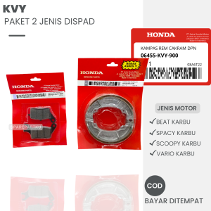 (KVY) PAKET 2 JENIS KAMPAS REM DISPAD DEPAN + BELAKANG BEAT KARBU BEAT LAMA VARIO LAMA/ DISPED