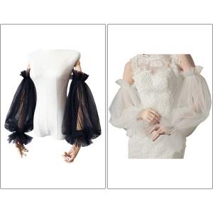 Tulle Arm Cover Long Sleeve for Bridal Gown Dress Decorative Sleeves Shirt Bishop Sleeve Dress Decorative Long Sleeve