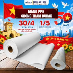 Màng Chống Thấm PE DURAX Nguyên Sinh – Lót Nền Bê Tông – Chống Ẩm – Khổ 1m2x5m(10m)