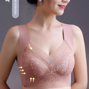 Nonmarking Ice lace comfortable womens underwear fixed cup bra