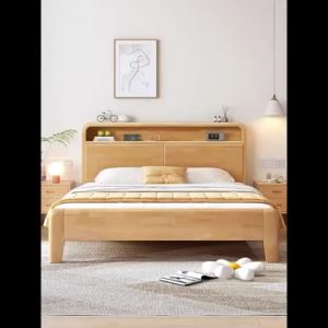 ⚡Solid Wooden Bed Frame Bed Frame With Mattress Single/Queen/King Bed Frame Storage Bed Frame Oak Bed Frame