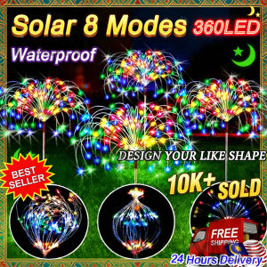【Ready Stock】Waterproof Solar Fireworks Light SolarOutdoor Garden Decor light or Pathway Garden Park YardHari Raya Diwali Xmas CNY Festival Ornament