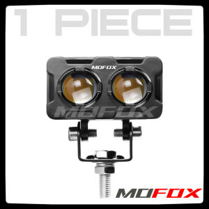 MOFOX LB2 Spotlight Laser Gun  For Motorcycle Mini Driving Lights Full Set Dual Color Mini Driving Light Motorcycle Yellow White 2-in-1 Fog Light Work Light 4500LM 60W /Pair 12-24V IP67 Waterproof