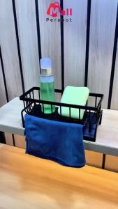 Mall Perabot Lokal  Rak Wastafel Spons Sabun Cuci Piring Plastik Multifungsi Pengering dengan Holder Kain