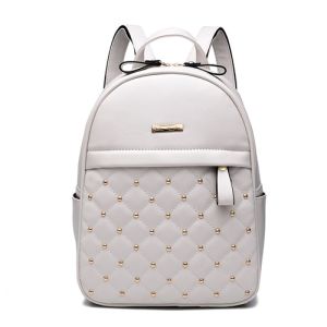 Tas Ransel Sekolah Remaja SD/SMP/Hangout OOTD Model Korean Style Terbaru 2022 - TP17591 White
