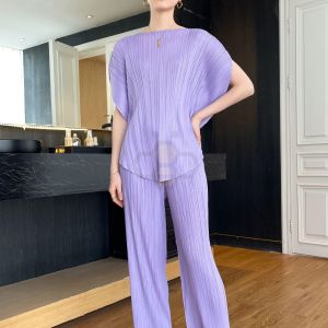 2032 [With Pants 8312] One Size Summer Pleated Casual Personality Irregular Heart-Shaped Top