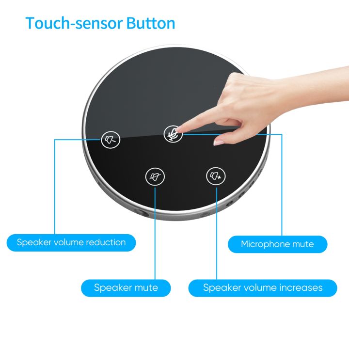 Desktop USB Conference Speakerphone Microphone 360° Omnidirectional ...