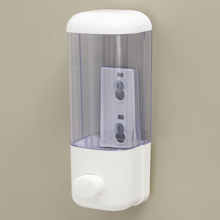 Hộp đựng chất lỏng 2 ngăn gắn tường (Sữa tắm, dầu gội, nước rửa tay,...) tự  động nhả thông minh khi nhấn vào, chất liệu nhựa cao cấp, màu trong suốt |
