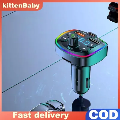 KITTENBABY Q7 Bluetooth 5.0 Sạc Xe Hơi Xe Hơi FM Transmitter Bluetooth Hands Miễn Phí LED Ánh Sáng MP3 Máy Nghe Nhạc Đúng 3.1A Kép Cổng USB Pd Sạc