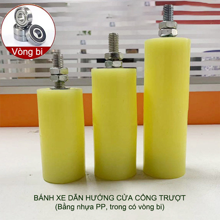 01 Bánh xe dẫn hướng cửa cổng trượt, loại có vòng bi, D50 dài 70-120mm ...