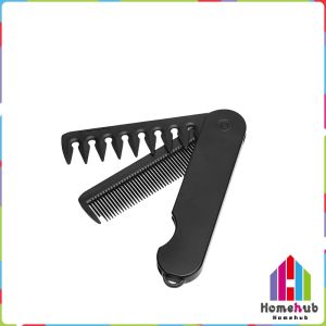 HB 2-in-1 Portable Folding Comb Barber Clipper Comb Wide Tooth Oil Head Hair Comb for Men