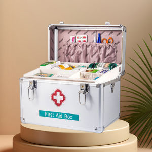 Aluminum Alloy Multi-Layer First Aid Kit with Secure Wall-Mount Storage