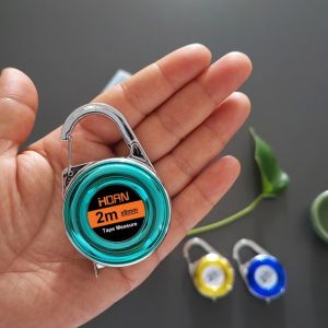 MILDGLOW Soft Mini Keychain Tape Measure 2m Precise Steel Tape Measure Durable Waterproof Retractable Ruler for Fabric Sewing